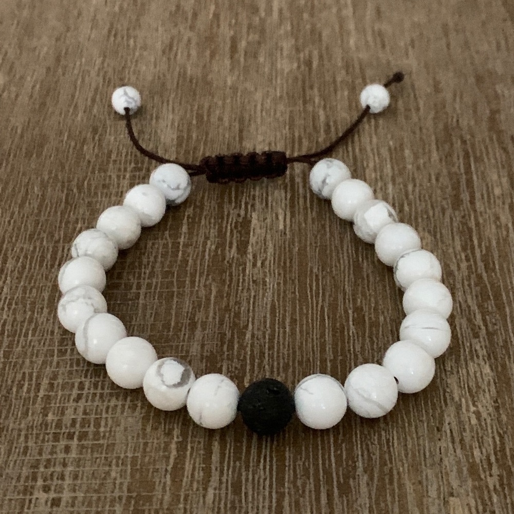 White turquoise lava stone bracelet